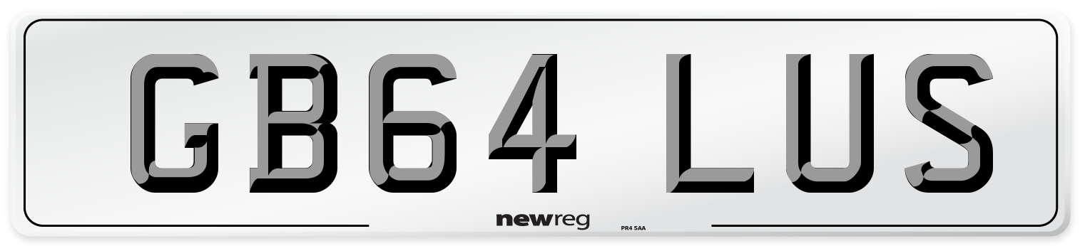 GB64 LUS Number Plate from New Reg